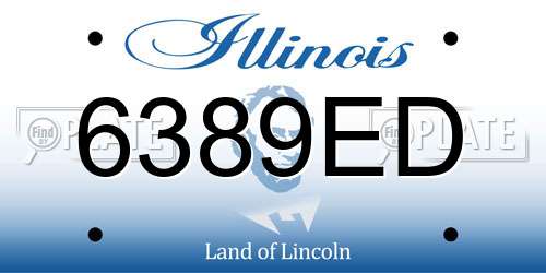 6389ED Illinois License Plate