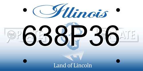 638P36 Illinois License Plate