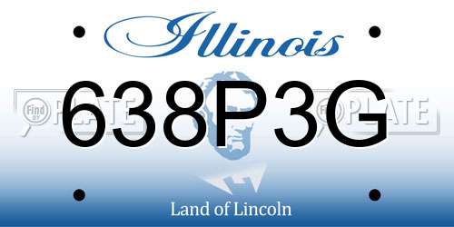 638P3G Illinois License Plate