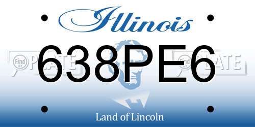 638PE6 Illinois License Plate