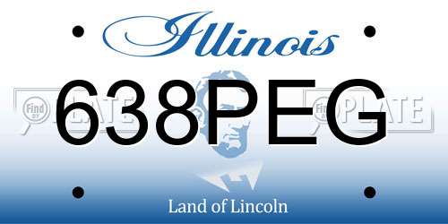 638PEG Illinois License Plate