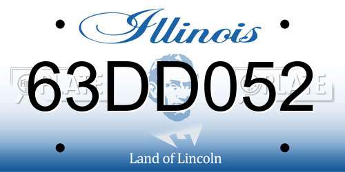 63DD052 Illinois License Plate