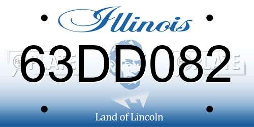 63DD082 Illinois License Plate