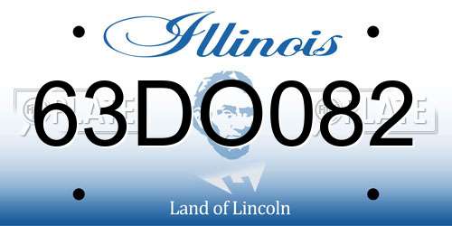 63DO082 Illinois License Plate