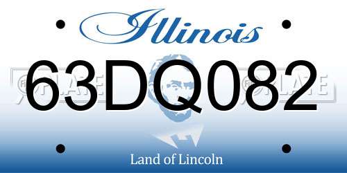 63DQ082 Illinois License Plate