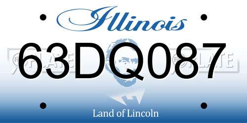63DQ087 Illinois License Plate