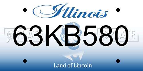 63KB580 Illinois License Plate