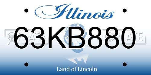63KB880 Illinois License Plate