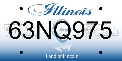 63NQ975 Illinois License Plate