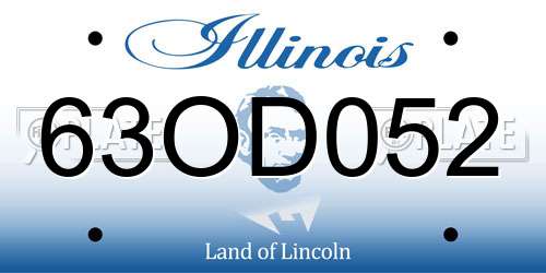 63OD052 Illinois License Plate