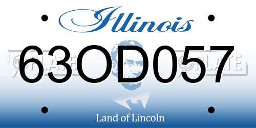 63OD057 Illinois License Plate