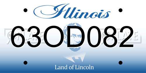 63OD082 Illinois License Plate