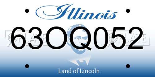 63OQ052 Illinois License Plate