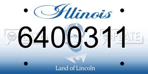 6400311 Illinois License Plate