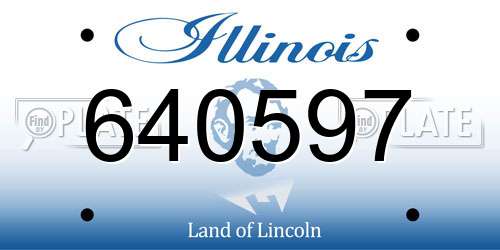640597 Illinois License Plate
