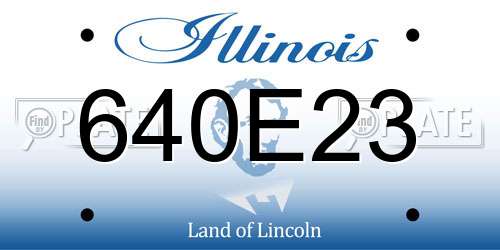 640E23 Illinois License Plate