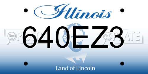 640EZ3 Illinois License Plate