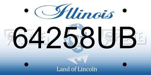 64258UB Illinois License Plate