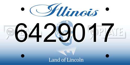 6429017 Illinois License Plate