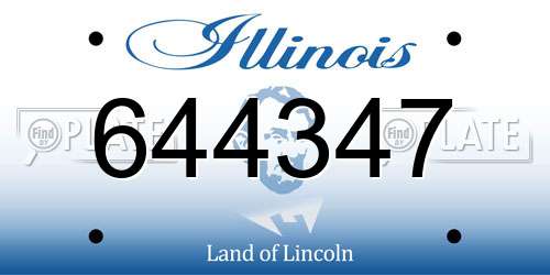 644347 Illinois License Plate