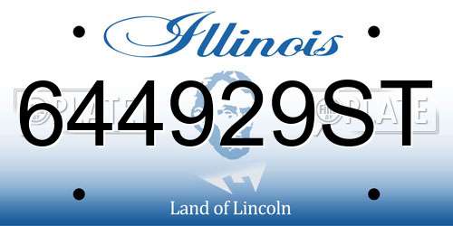 644929ST Illinois License Plate