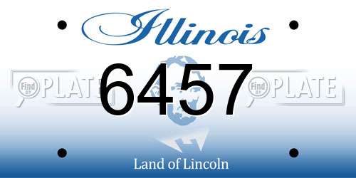 6457 Illinois License Plate