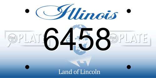 6458 Illinois License Plate