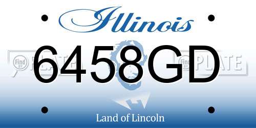 6458GD Illinois License Plate