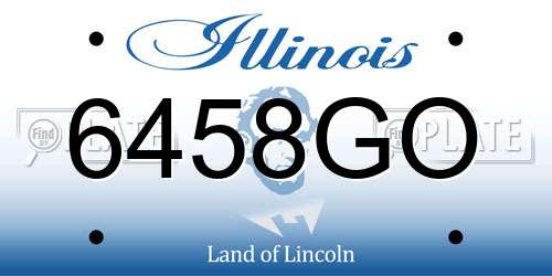 6458GO Illinois License Plate