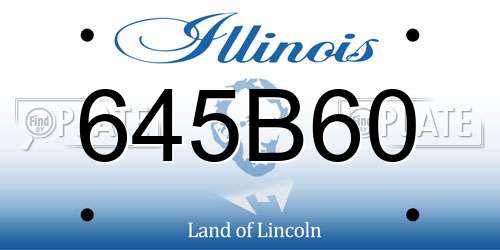 645B60 Illinois License Plate