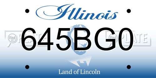 645BG0 Illinois License Plate