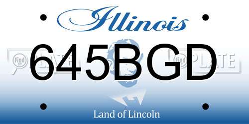 645BGD Illinois License Plate