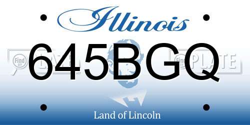 645BGQ Illinois License Plate