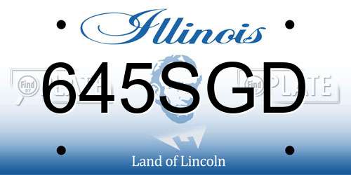 645SGD Illinois License Plate