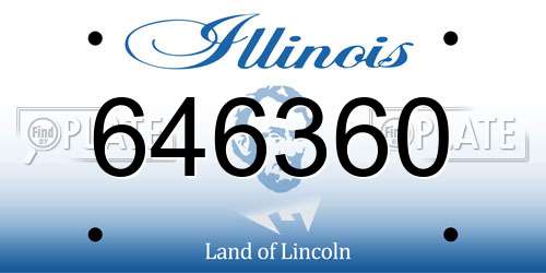 646360 Illinois License Plate