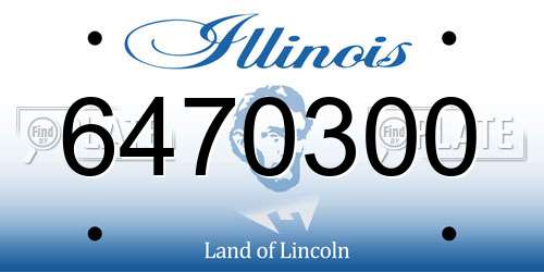 6470300 Illinois License Plate