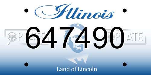 647490 Illinois License Plate