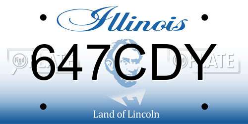 647CDY Illinois License Plate