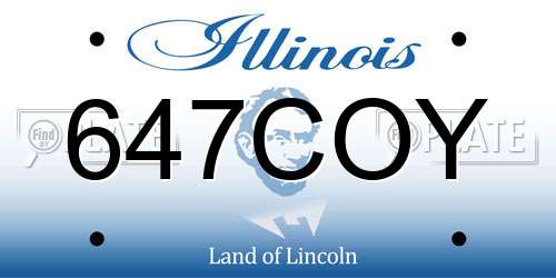 647COY Illinois License Plate