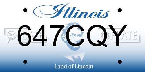 647CQY Illinois License Plate