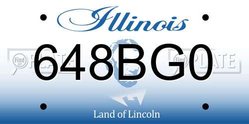 648BG0 Illinois License Plate