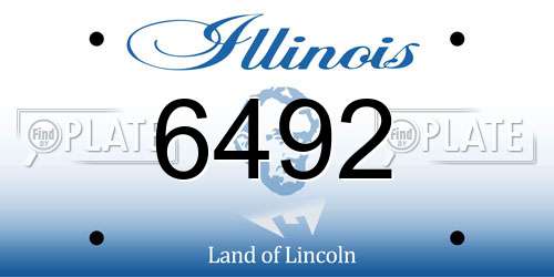 6492 Illinois License Plate