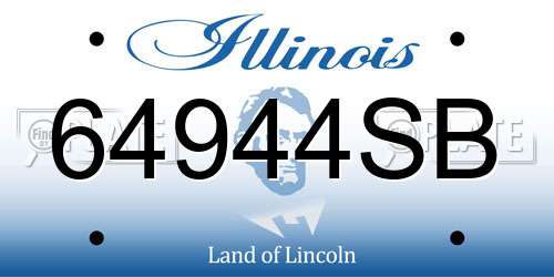 64944SB Illinois License Plate