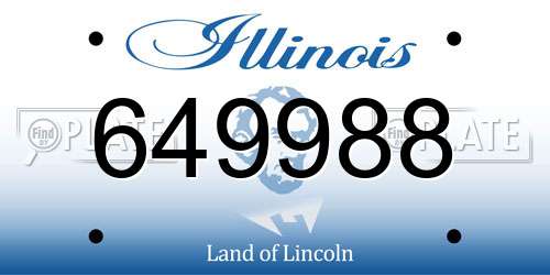 649988 Illinois License Plate