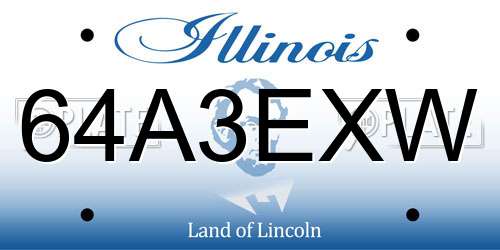 64A3EXW Illinois License Plate