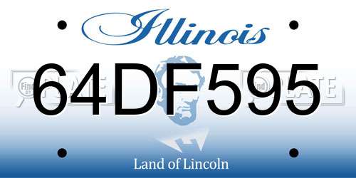 64DF595 Illinois License Plate