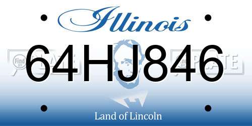 64HJ846 Illinois License Plate
