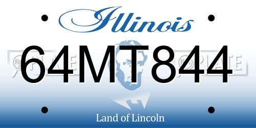 64MT844 Illinois License Plate