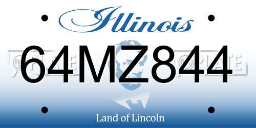 64MZ844 Illinois License Plate