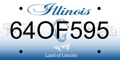 64OF595 Illinois License Plate